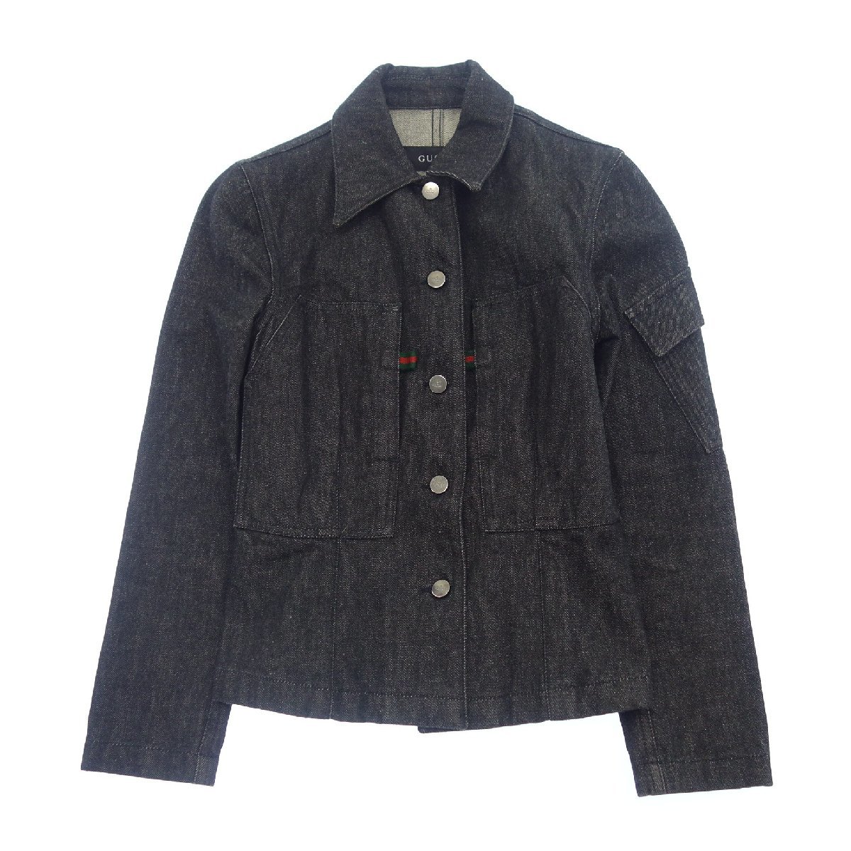 中古◇グッチ デニムジャケット ブラック 207-1118-7184 レディース 38 