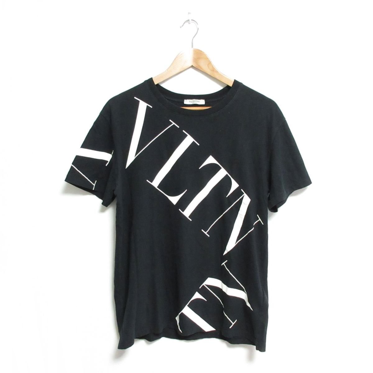 美品 VALENTINO ヴァレンティノ 半袖 ロゴ マクロVLTNグリッド Tシャツ 