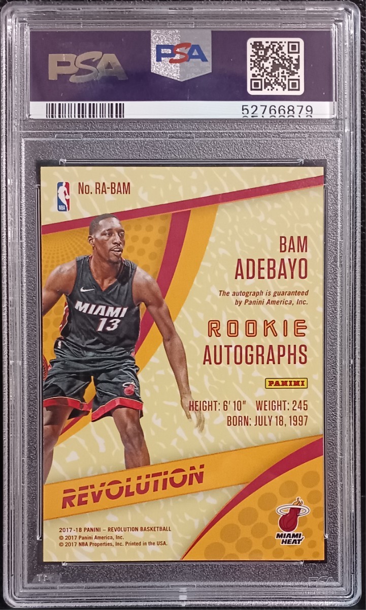 PSA10】2017-18 Panini Revolution Basketball Bam Adebayo RC Auto 
