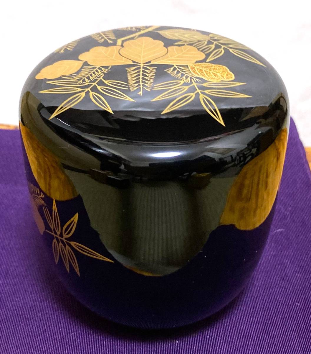 茶道具 大棗 ウ262 芽張柳蒔絵 共箱』漆塗 棗『熊谷秀穂』『
