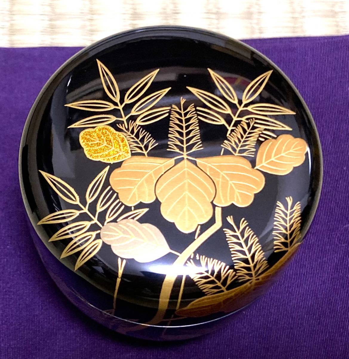 茶道具 大棗 ウ262 芽張柳蒔絵 共箱』漆塗 棗『熊谷秀穂』『