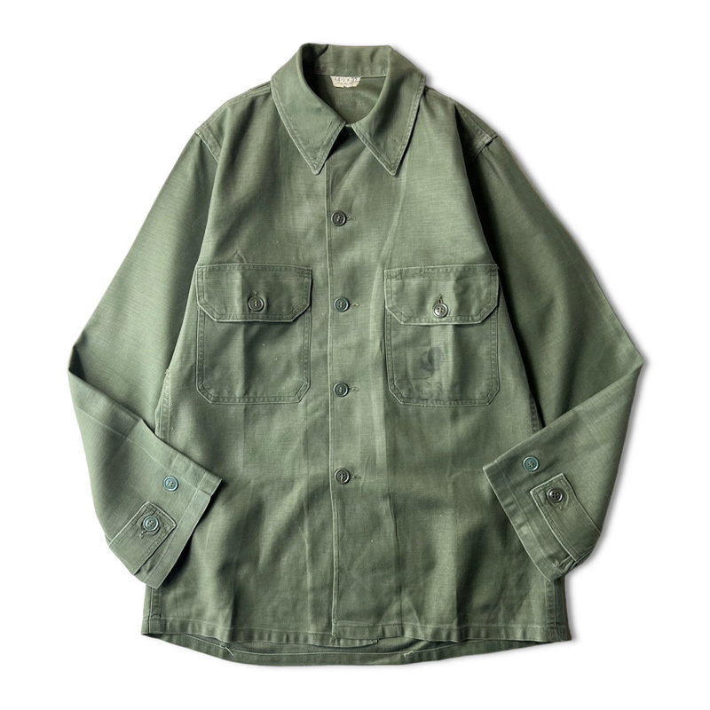 本物保証，定番 希少 60s 米軍実物 US ARMY OG107 コットン サテン