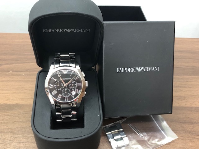 稼働品 ☆EMPORIO ARMANI エンポリオ アルマーニ☆ AR-0673 クロノ 