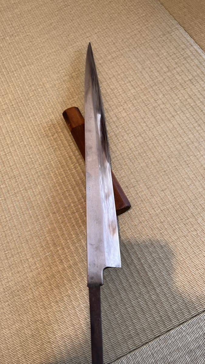 刺身包丁 堺一文字光秀 ふぐ 引き 包丁 包丁 堺一文字光秀 青鋼 紋鍛錬