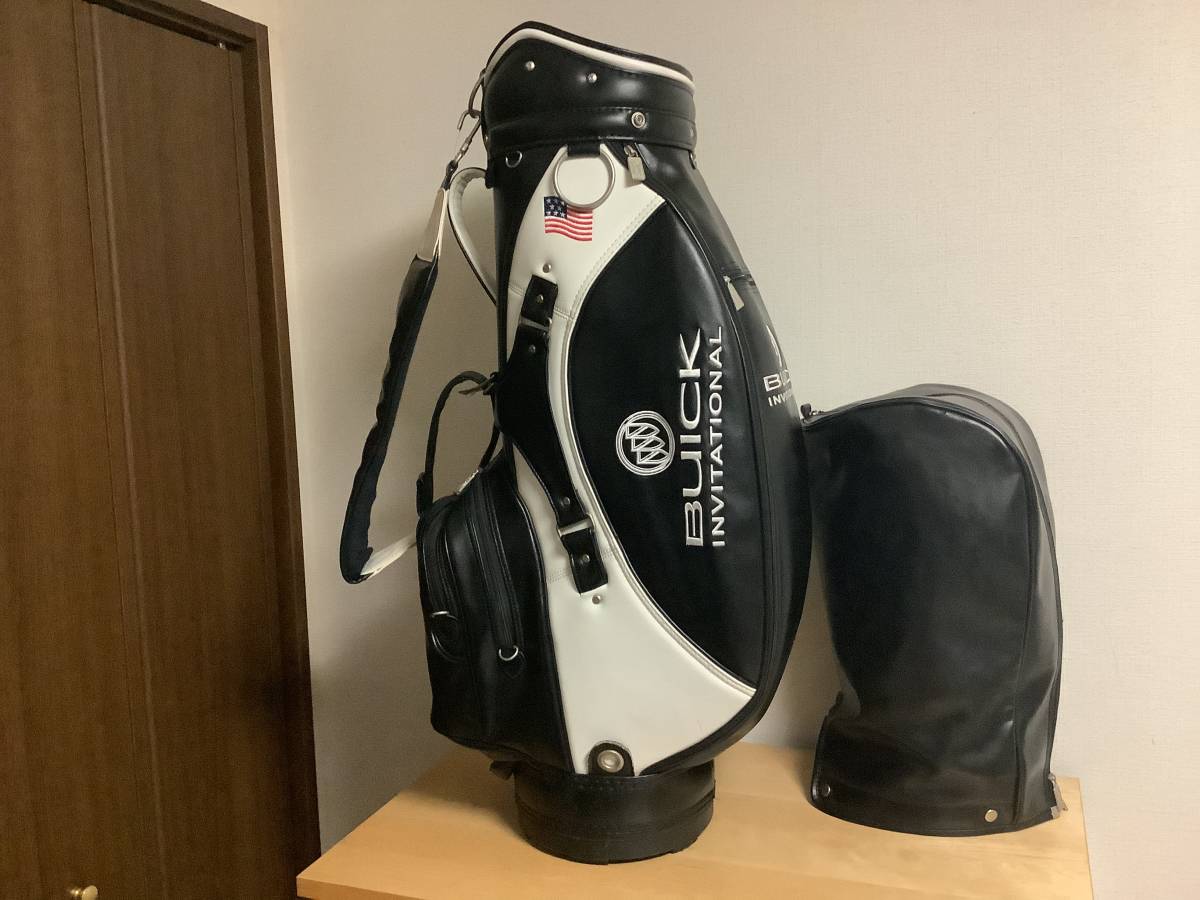 ビュイックインビテーショナル キャディバッグ ブラック ホワイト PGAツアー 希少 PGA TOUR BUICK INVITATIONAL ビュイック キャディバッグ 8.5型