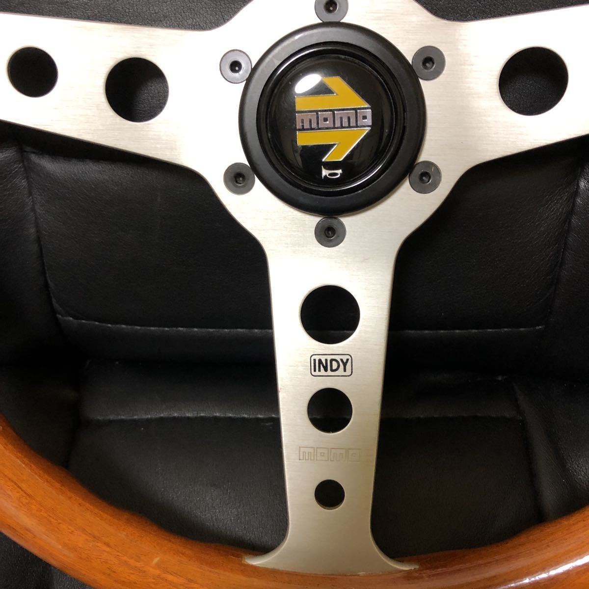 1円スタート MOMO INDY・モモインディ・ウッドステアリング ・34.5π