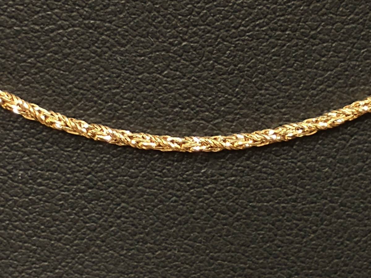K18 ネックレス 41cm 3.7g 幅0.1cm 引き輪 プリンセス