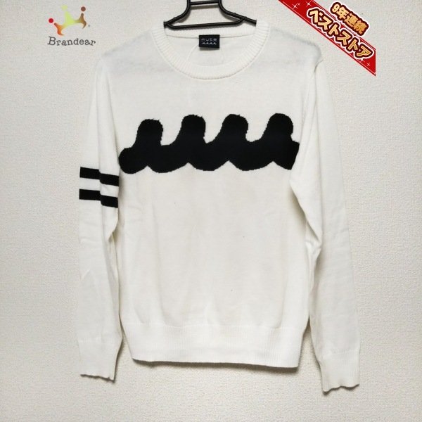 ムータ muta 長袖セーター サイズM - 白×黒 レディース クルーネック