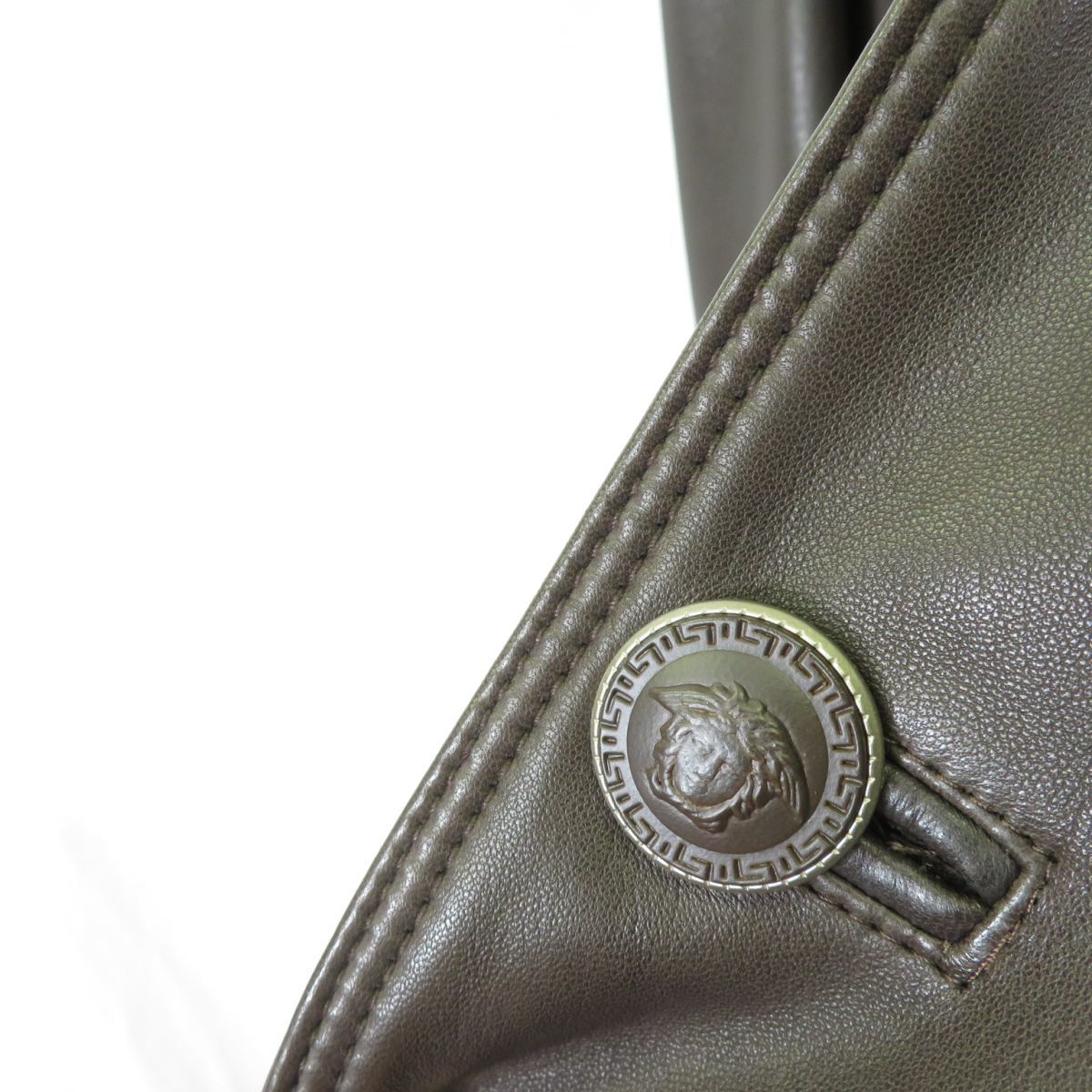90s GIANNI VERSACE イタリア製 オールレザー オーバーコート