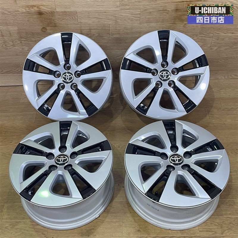 良品 トヨタ 50系 プリウス 純正アルミホイール 15インチ×6.5 +40 5H 100 ホイールのみ 4本! カローラスポーツ ツーリングにも □006
