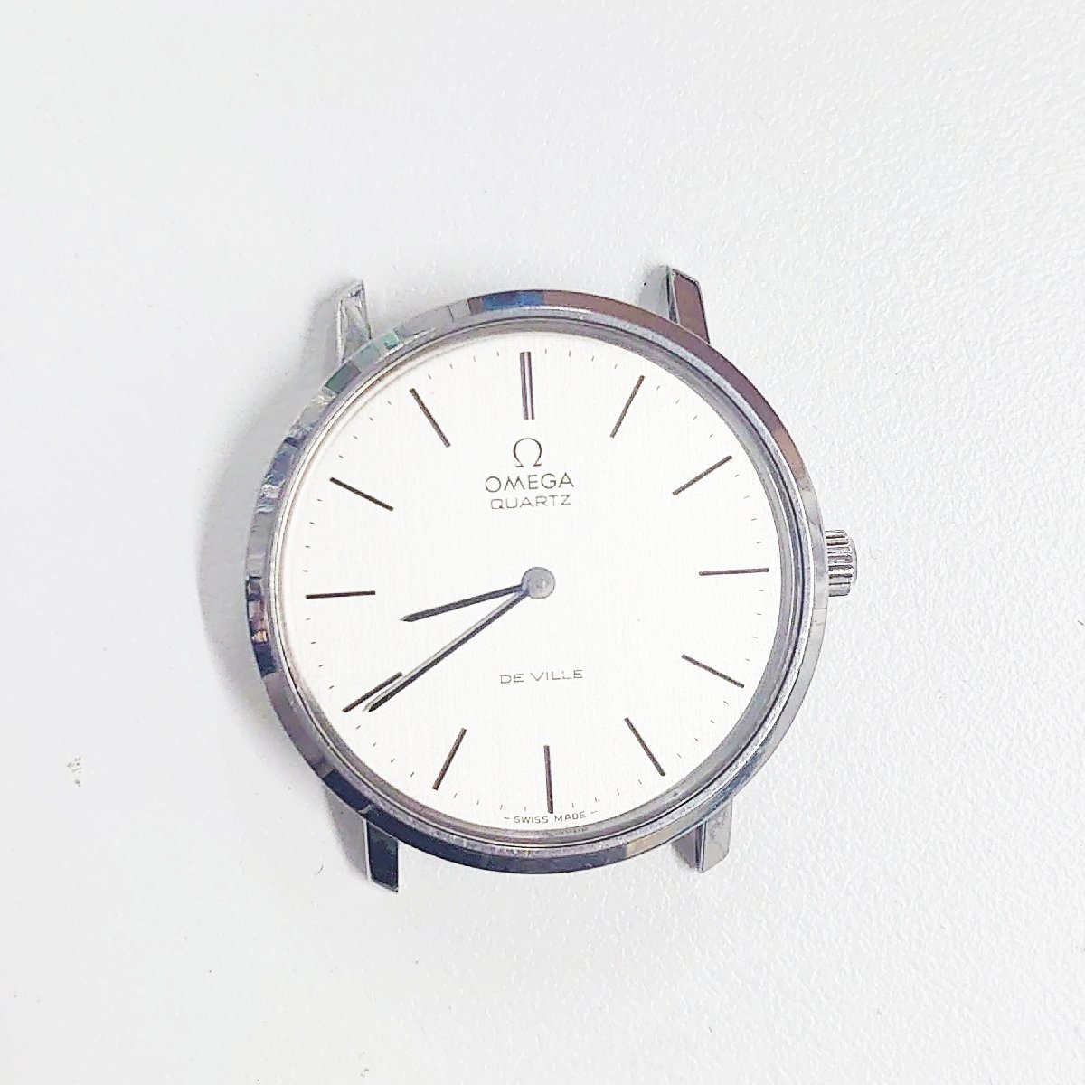 1円スタート】OMEGA オメガ デビル SS シルバー文字盤 クオーツ メンズ