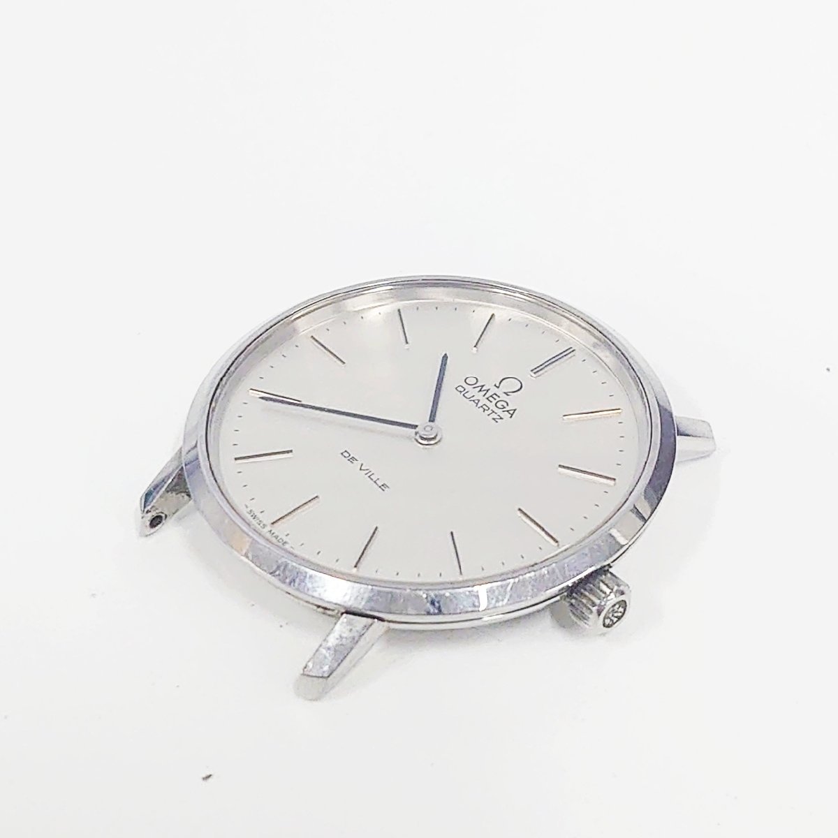 1円スタート】OMEGA オメガ デビル SS シルバー文字盤 クオーツ メンズ