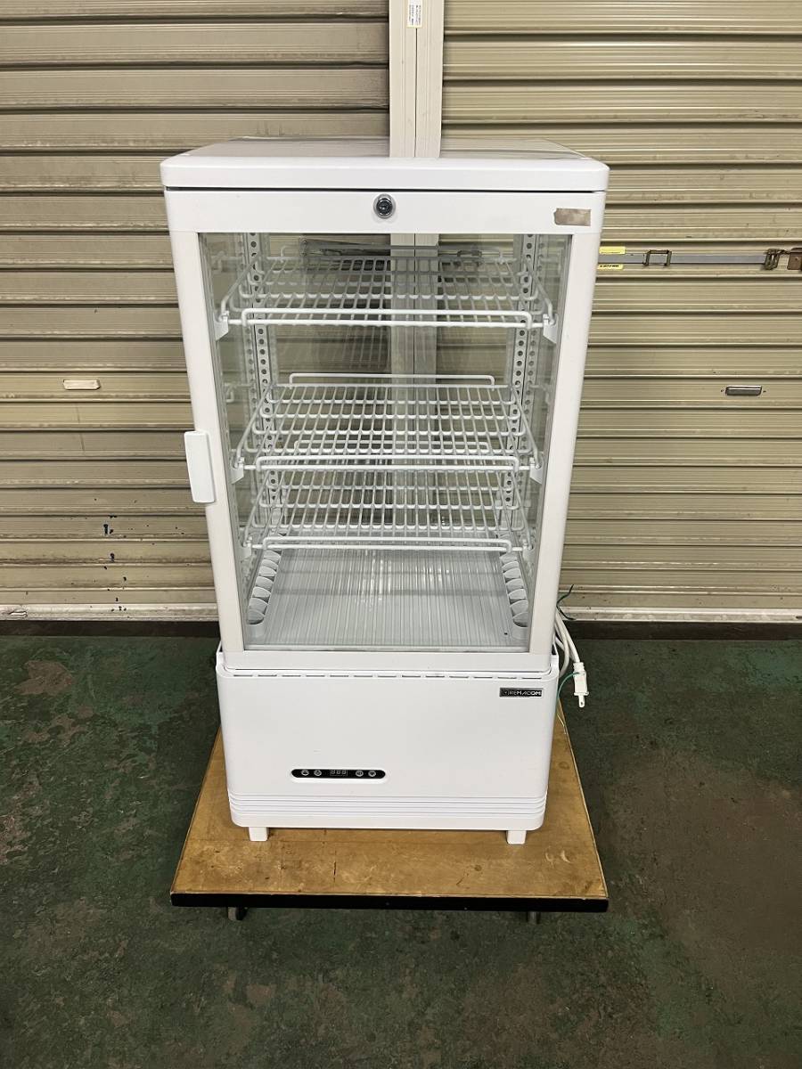 美品 LED照明♪ REMACOM レコマム 卓上冷蔵ショーケース 業務用 店舗 レマコム 4面ガラス卓上型冷蔵ショーケース 74L LEDライト付き R4G