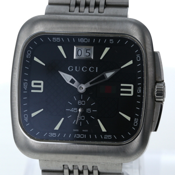 グッチ GUCCI クーペ 131.1 クオーツ ブラック 文字盤 3針式 メンズ 腕時計 【xx】【中古】4000020801000734