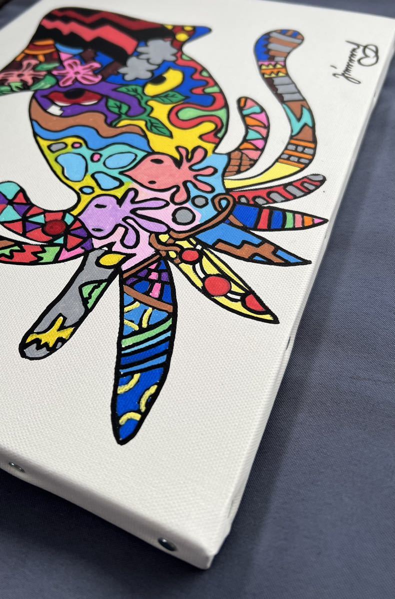 SALE【F6号】ジミー大西 （PIG）手描き/表裏サイン有り/油彩/アクリル F6号】ジミー大西【Pig】手描き作品⁄肉筆保証⁄表裏サイン・裏書き有り