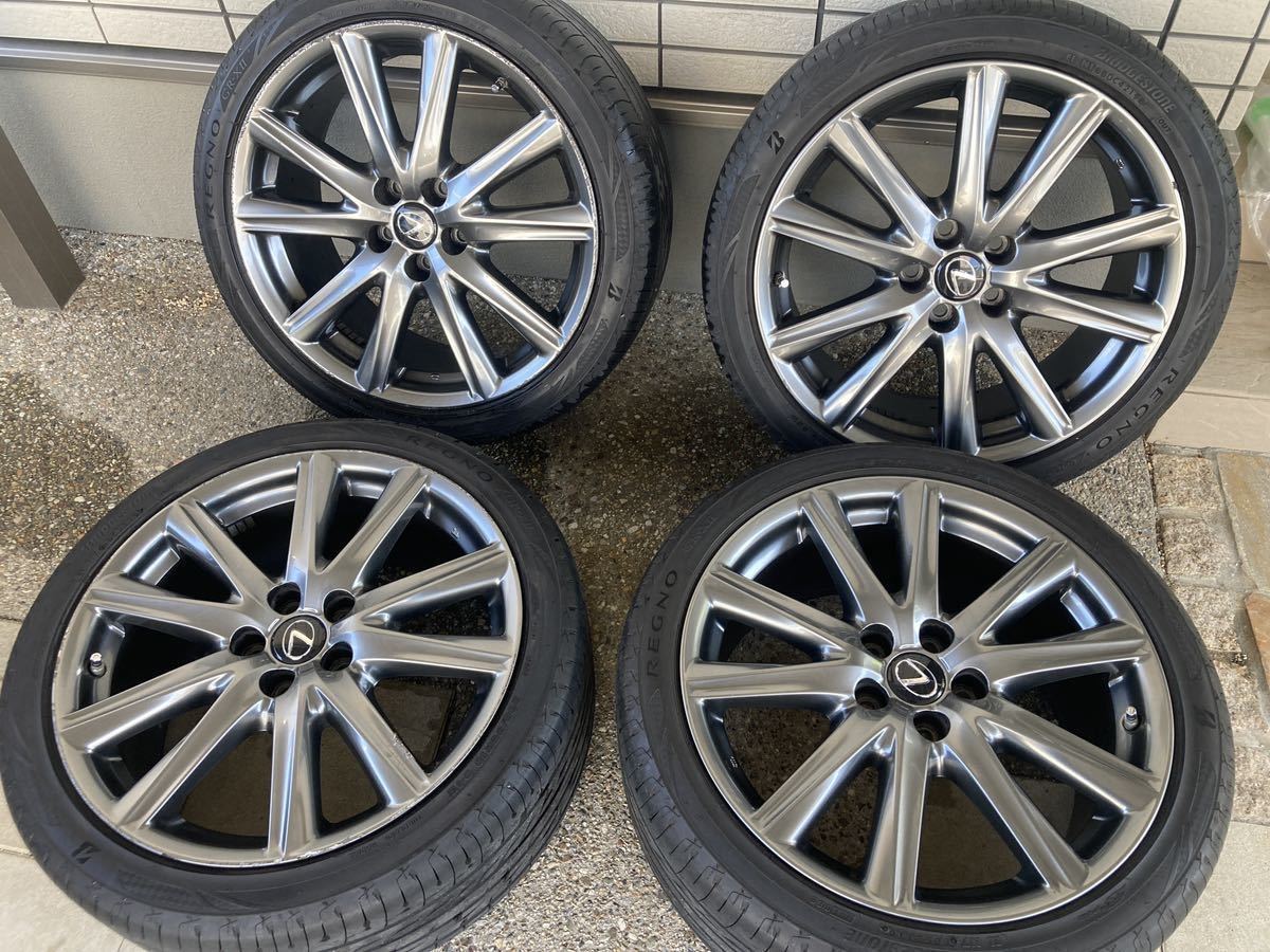 レクサス GS Fスポーツ 純正 19インチ 8J +45 9J +60 PCD114.3 235/40R19 265/35R19 RC IS ES ブリヂストン タイヤ付き