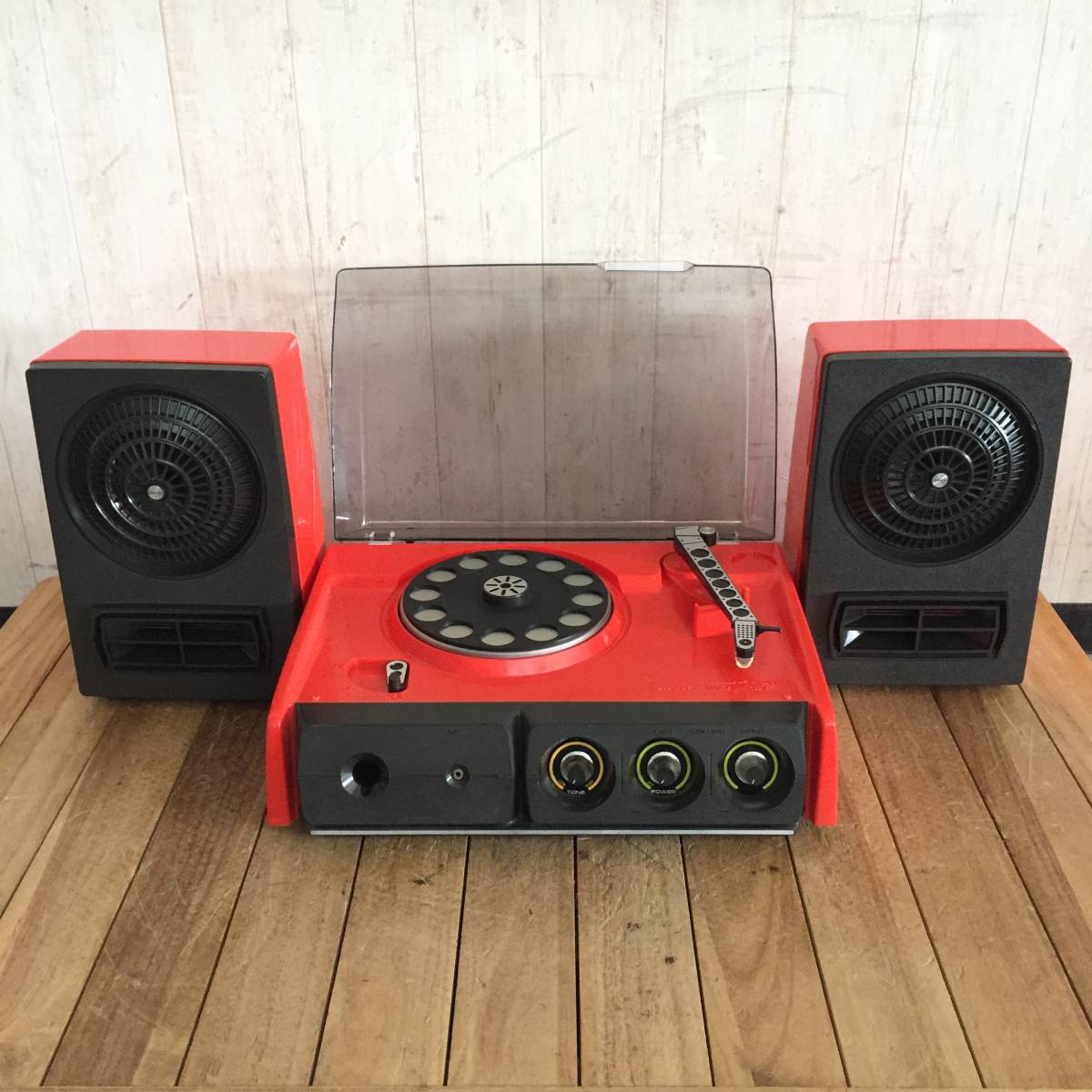 ▽【動作OK】SANYO 三洋電機 PG-88R レコードプレーヤー スピーカー付 