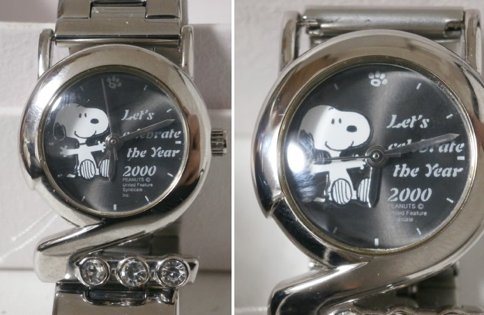 電池新品 稼働品 2本セット スヌーピー 腕時計 2000年 メンズ 