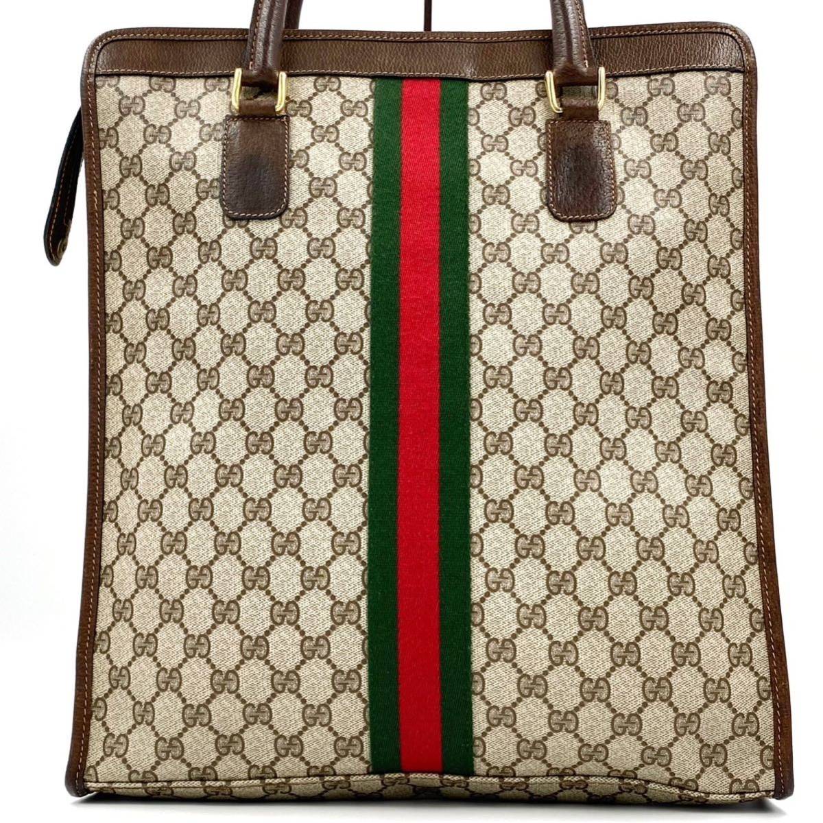 超美品】グッチ GUCCIトートバッグ GGスプリーム PVC シェリーライン 