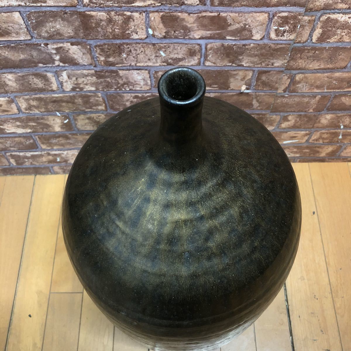 AI1909 壺 花瓶 花器 花入 一輪挿し 大壺 重量11kg 直径約28cm高さ約