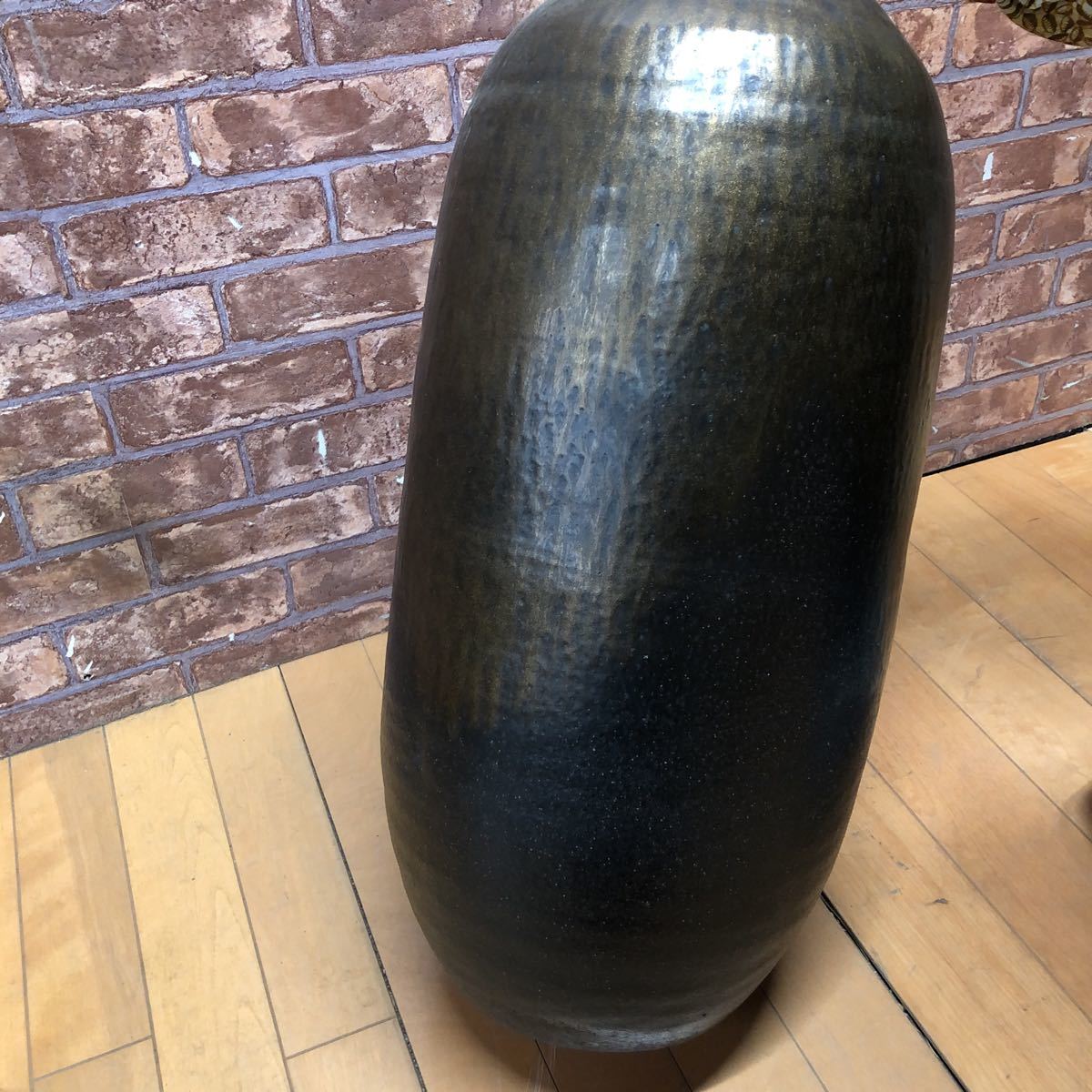 AI1909 壺 花瓶 花器 花入 一輪挿し 大壺 重量11kg 直径約28cm高さ約