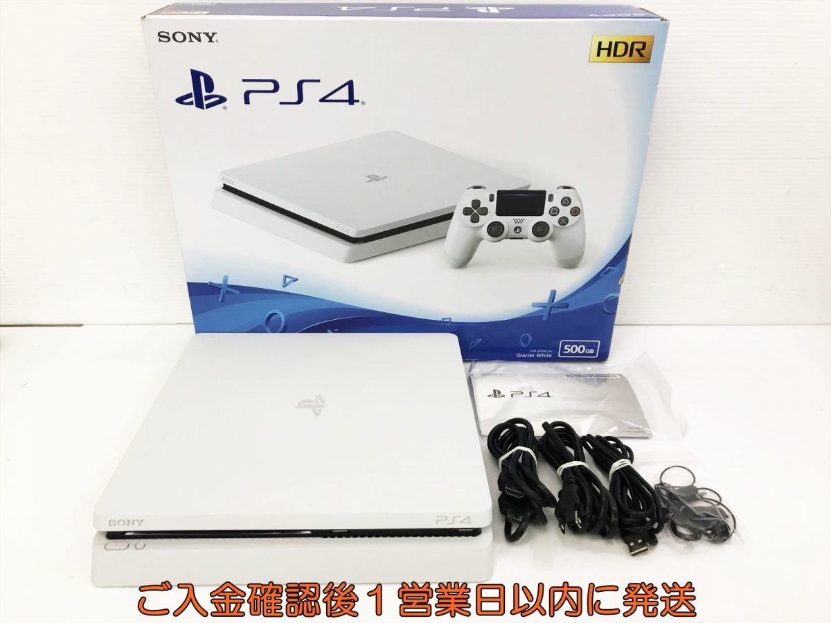 【1円】PS4 本体/箱 セット 500GB ホワイト SONY PlayStation4 CUH-2200A 初期化/動作確認済 M06-072kk/G4