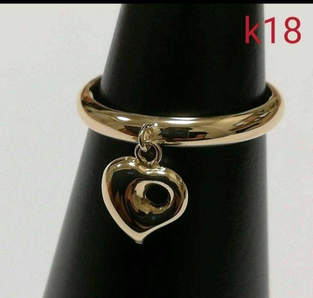 【K18 本物】K18 18金 18k YG オープンハートブラリング 12号
