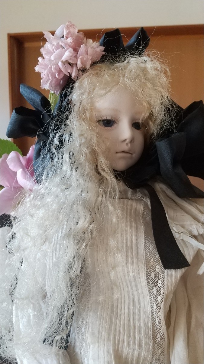桐塑人形？ 球体関節人形 ビスクドール風 青い瞳のふんわり少女 作家 