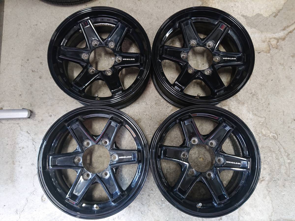 weds KEELER 15インチ 6J ＋33 PCD139.7 6H 4本 メタリックブラック 200系 ハイエース 