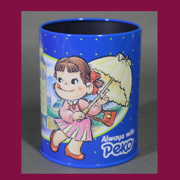 不二家 ペコちゃん ポコちゃん〔 ジャンボパラソル チョコレート 缶