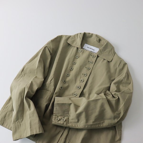 美品 Veritecoeur ヴェリテクール VC-1988 タイプライター オウミブリーチ ジャケット F/べージュ コットン ダブル【2400013379045】
