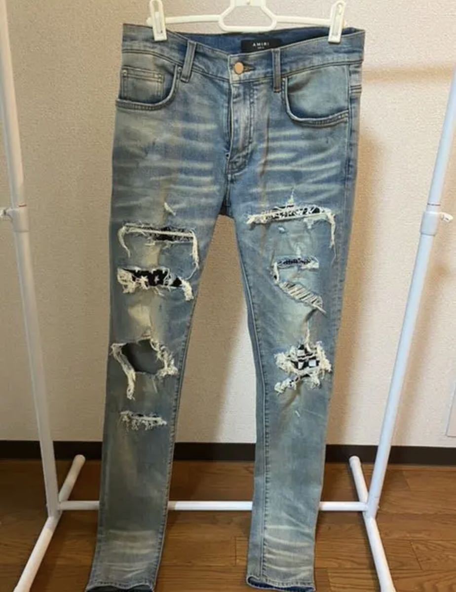 amiri アミリ アートパッチデニム バンダナ パンツ キムタク着