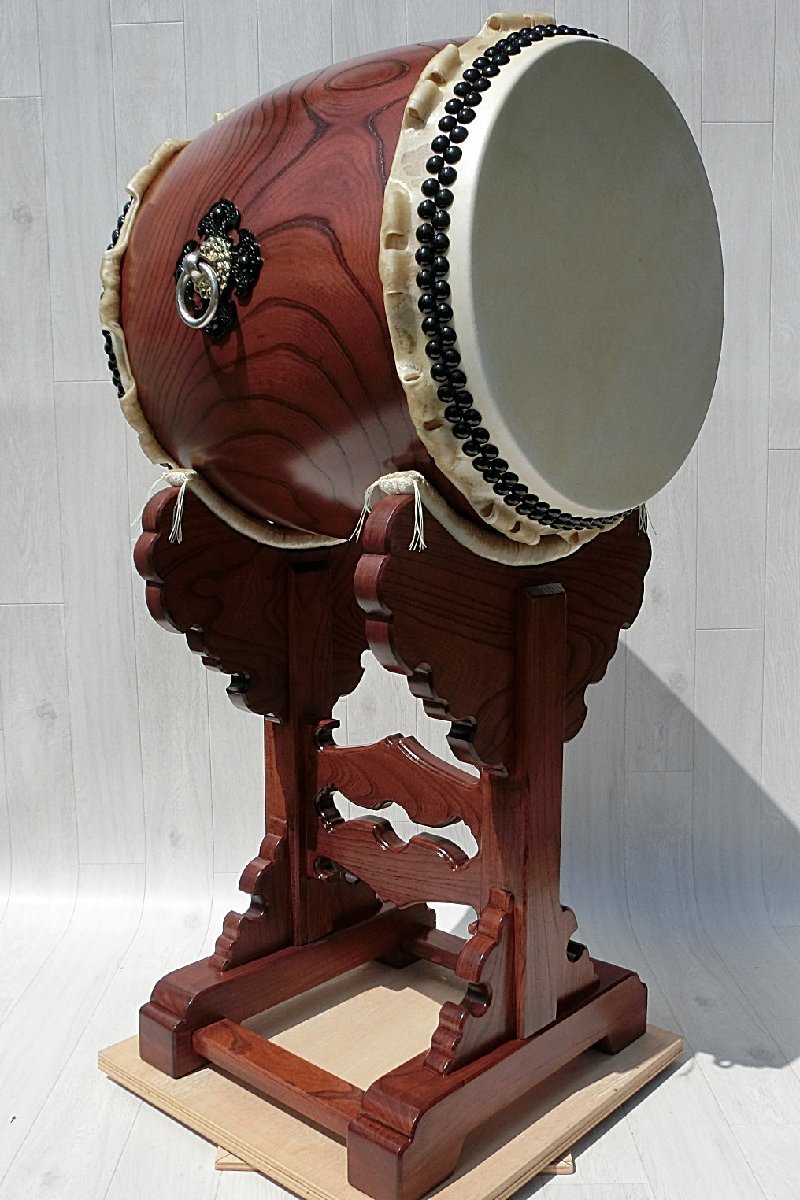 □稀少奉納用太鼓□本欅1尺7寸長胴宮太鼓(鼓面径51cm）□総欅専用