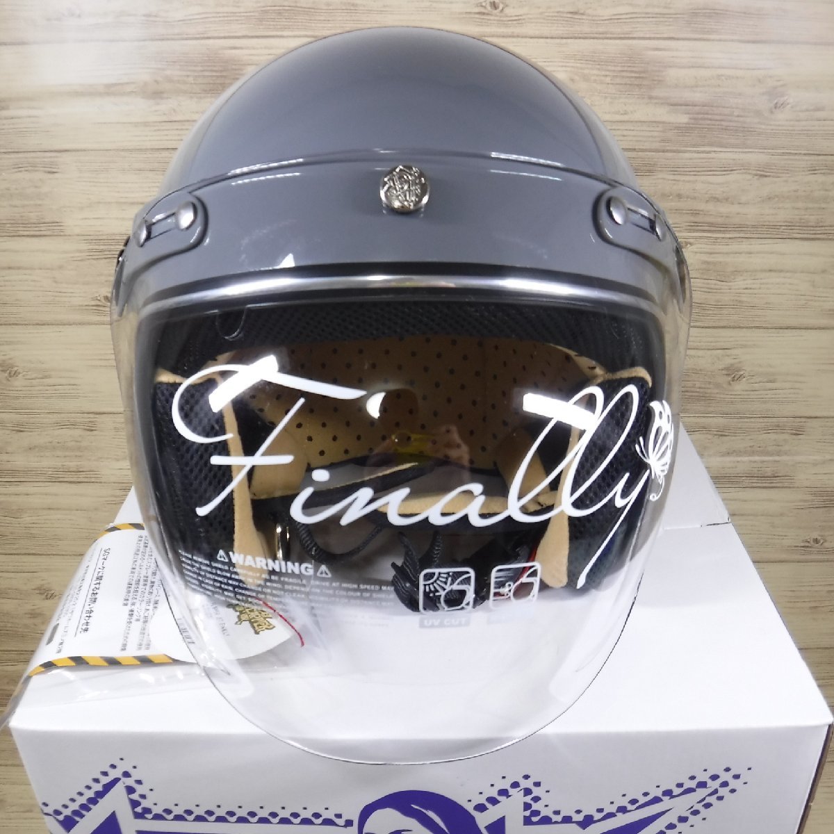 Z9 ダムトラックス DAMMTRAX 定価14850円 ジェットヘルメット レディース 箱付新品 女性用 フラッパージェットファイナリー 軽量 グレー