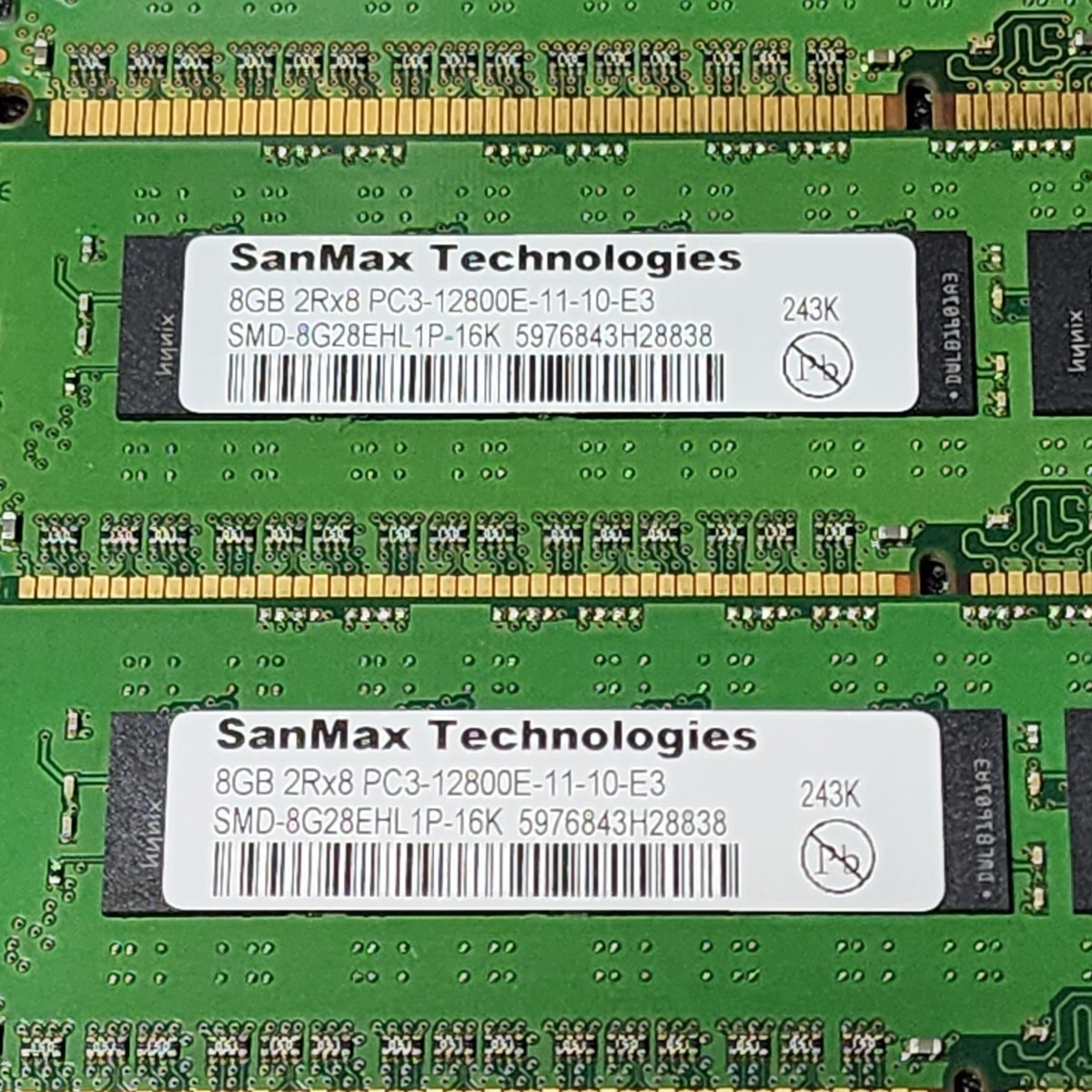SanMax DDR3-1600MHz 32GB (8GB×4枚キット) SMD-8G28EHL1P-16K 動作