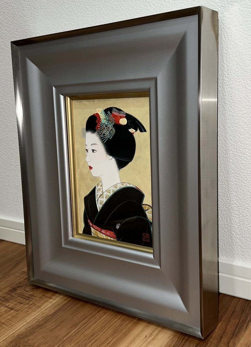 京都御屋敷所蔵品②】 倉田富美 『先笄』 真作保証 肉筆 百貨店購入