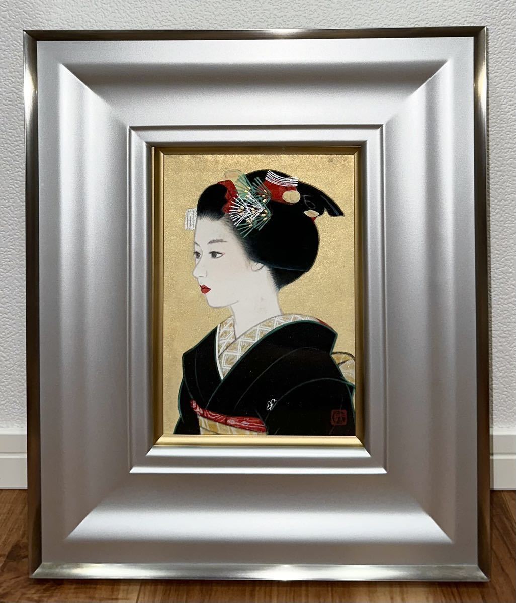 京都御屋敷所蔵品②】 倉田富美 『先笄』 真作保証 肉筆 百貨店購入