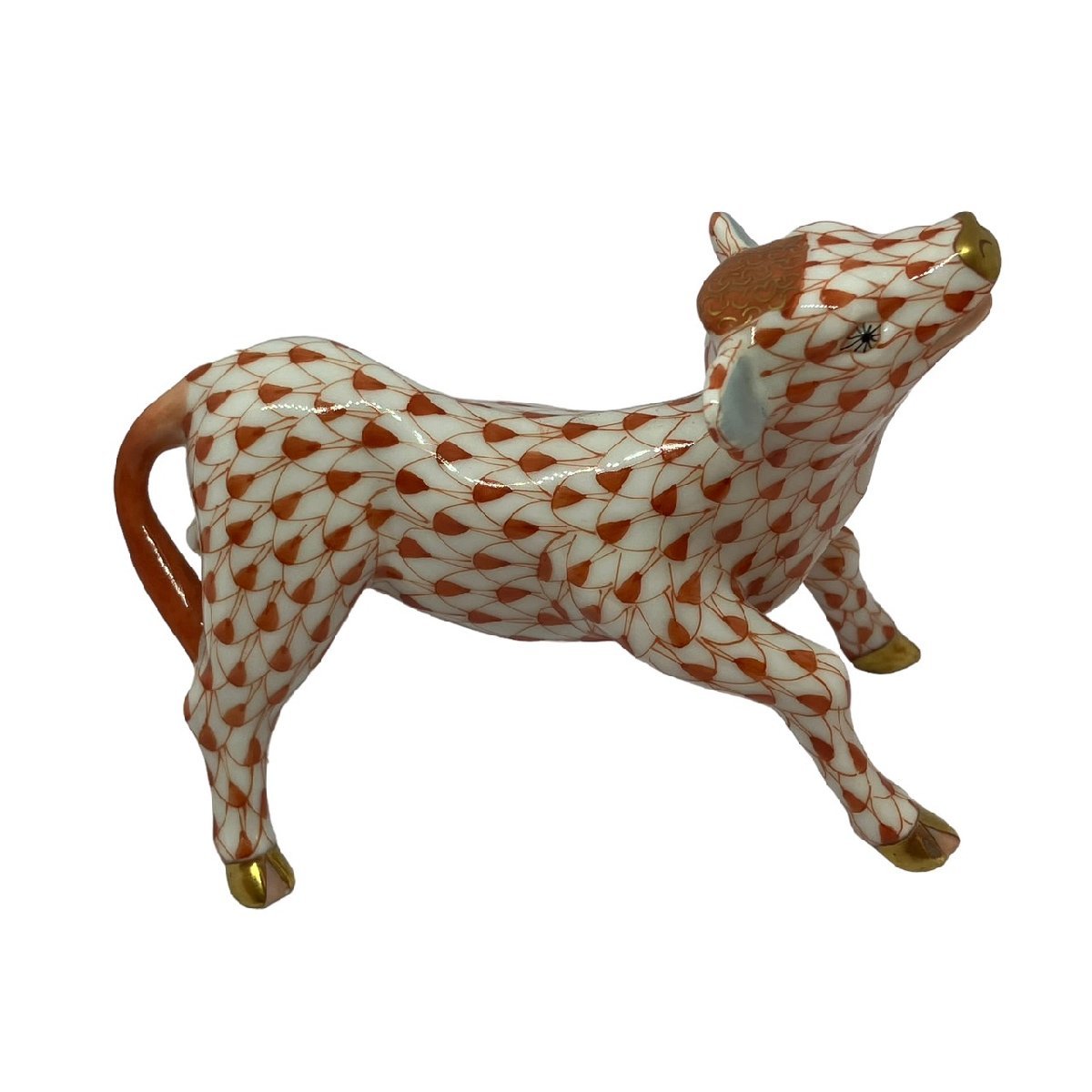 ☆HEREND ヘレンド 干支 丑年 仔牛 ウシ 1997年 フィッシュネット 1998