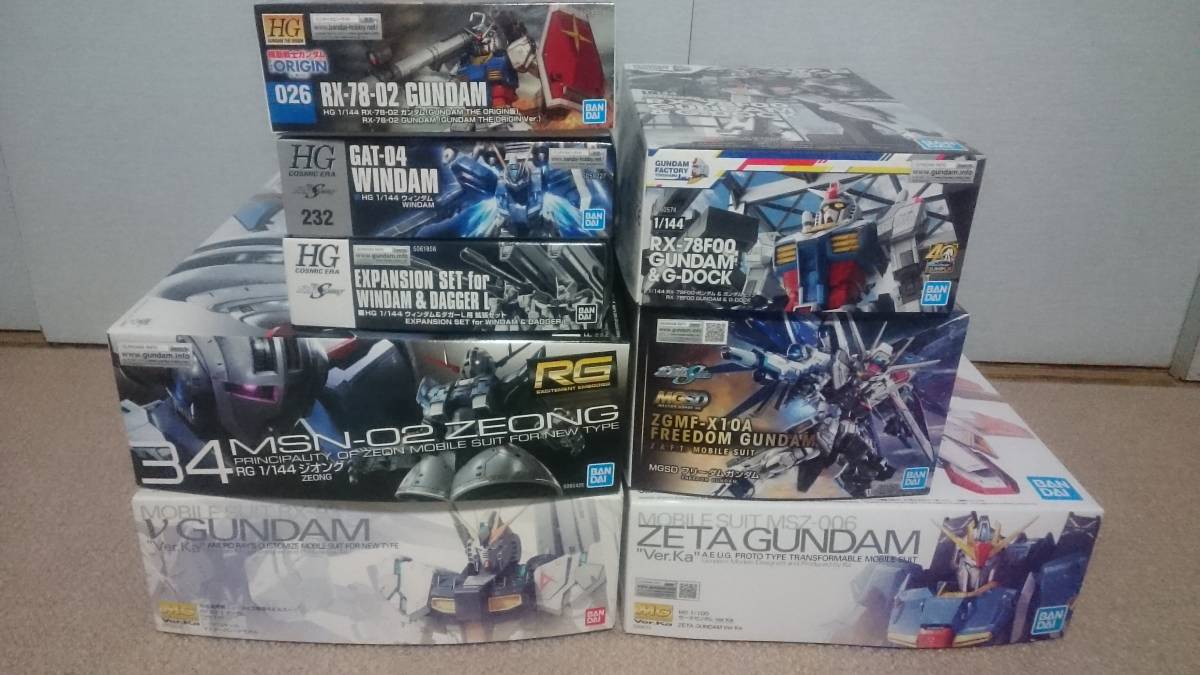 未組立ガンプラ等 まとめて8点セットHG RG SDMG MG ジオング ゼータ 
