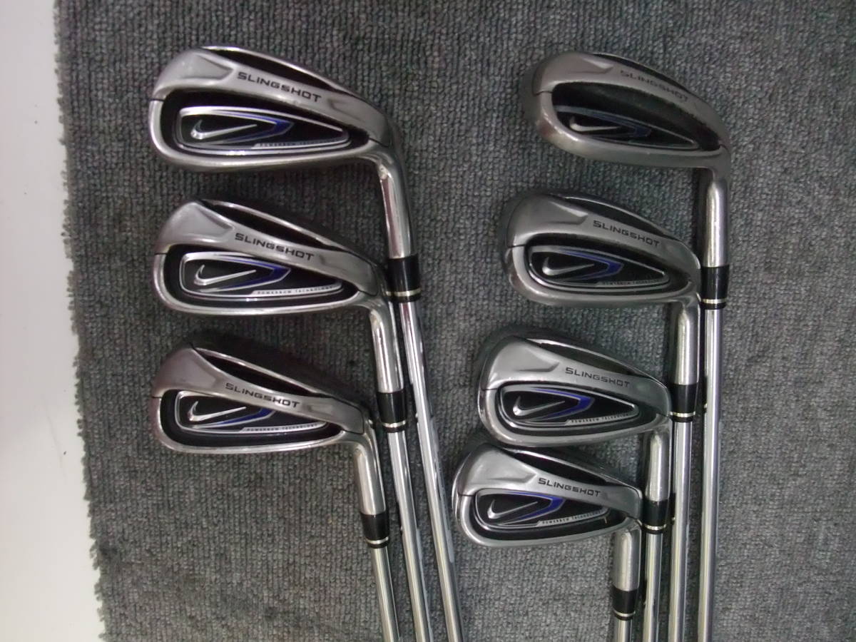 美品NIKE SLINGSHOT アイアン 7本セット (5-9, P, S) 中古品』NIKE/ナイキ スリングショット アイアン7本セット/5～9.P.S