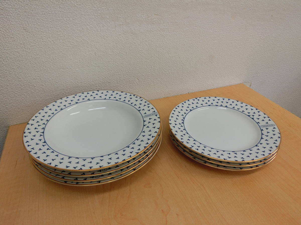 (2120) TIFFANY＆Co. ティファニー ダンシングT プレートセット パスタ 7枚 皿 深皿 洋食器