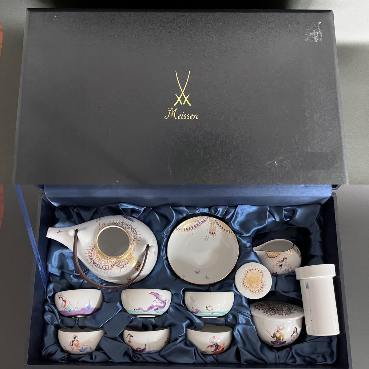 未使用品】MEISSEN 【マイセン/アラビアンナイト 千夜一夜物語】茶器
