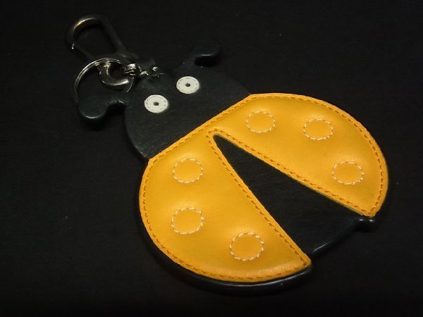 1円 □美品□ LOEWE ロエベ レザー てんとう虫 キーリング