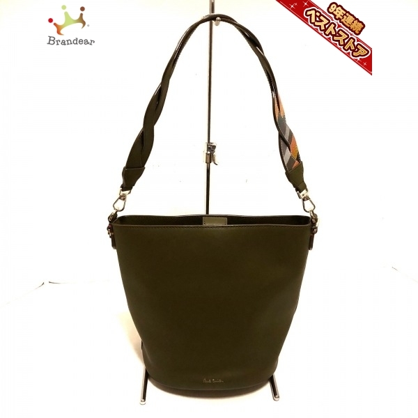 ポールスミス PaulSmith ショルダーバッグ - レザー カーキ ストラップ着脱可 美品 バッグ