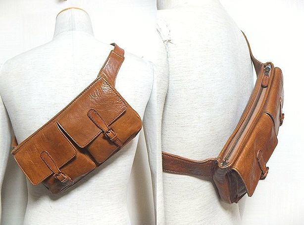 genten ゲンテン .トスカ.レザー ウエストバッグ 兼 ボディバッグ 飴色  