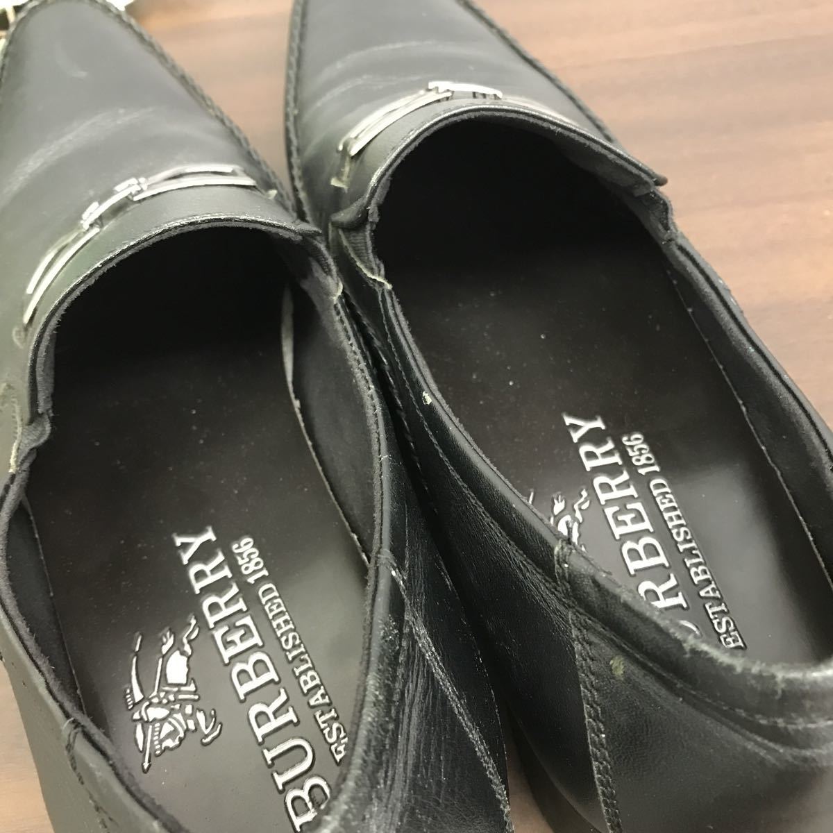 即決☆BURBERRY☆メンズ26.5㎝ レザービットローファー バーバリー 本