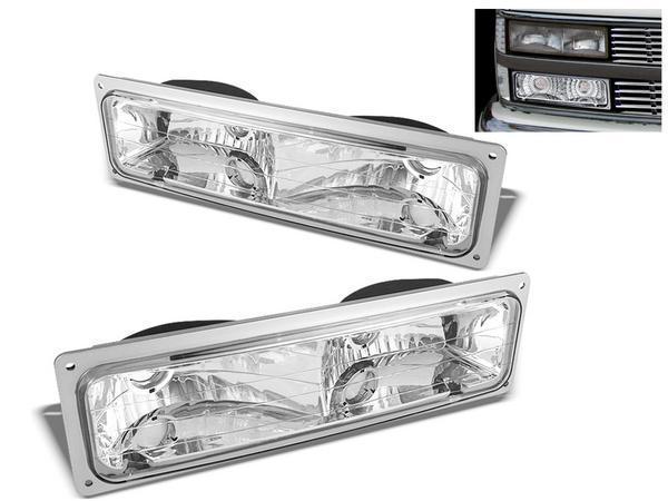 送込 シボレー タホ サバーバン K1500 C1500 K-1500 C-1500 クリスタル ヘッドライト & コーナーランプ & ウィンカー 左右 黒