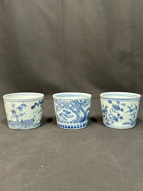 時代物 京都市内 旧家蔵出し コレクター品 蕎麦猪口 伝統和柄 菊松兎柄 