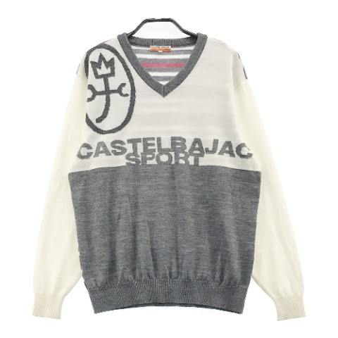 CASTELBAJAC カステルバジャック ニットセーター ボーダー柄 ホワイト系 46 [240001981226] ゴルフウェア メンズ