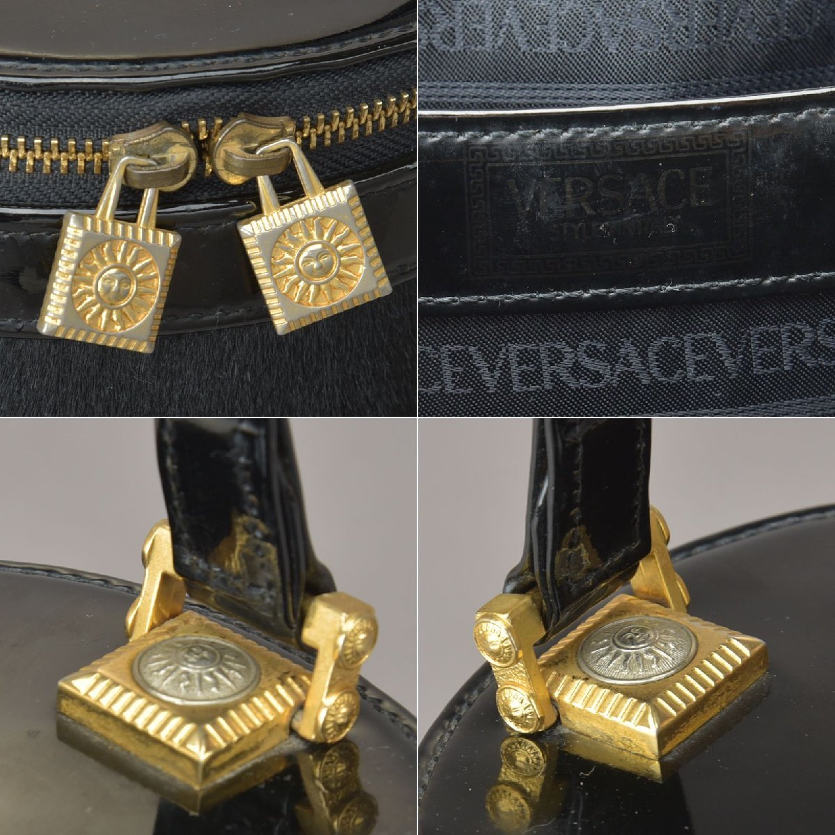1円 激レア VERSACE ヴェルサーチ サンバースト ハンドバッグ バニティ 